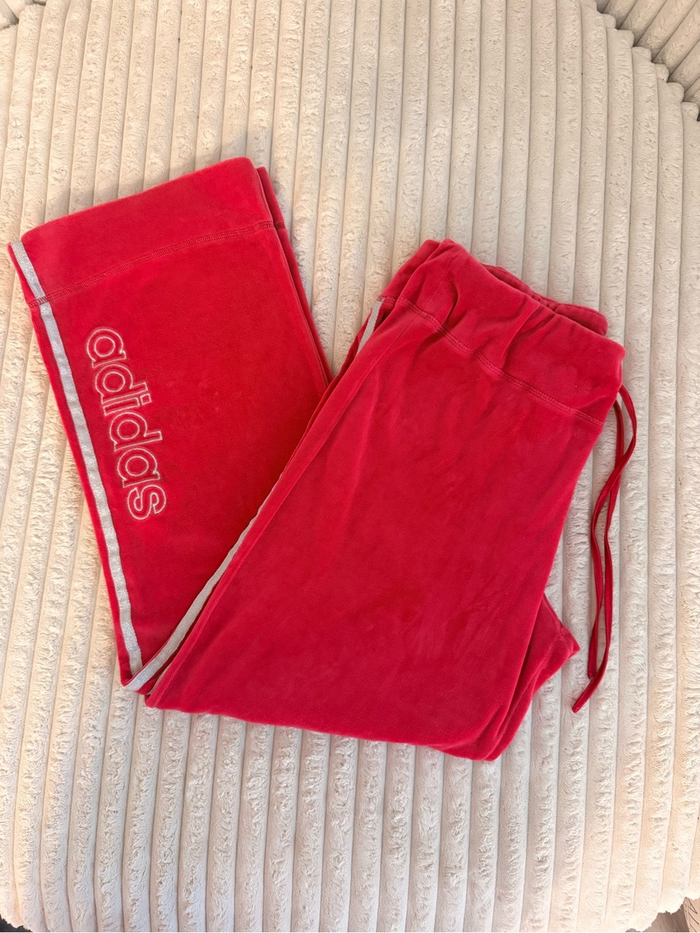 Adidas Red Velour Track Pants